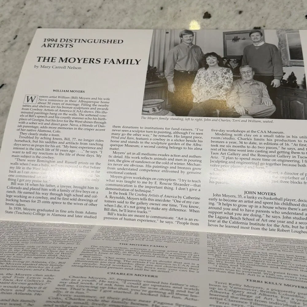 1994 New Mexico Magazine Distinguished Artist's Calendar The Moyers Family New ￼